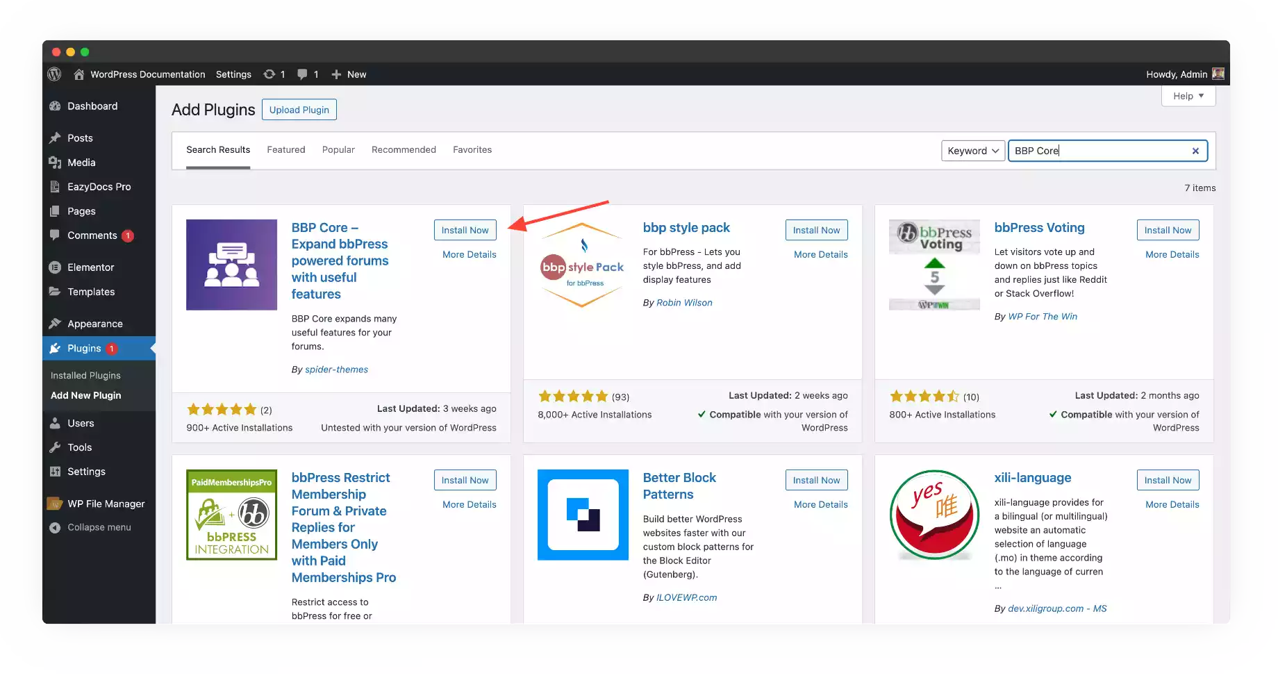 Step 1 Forumax Plugin Installation