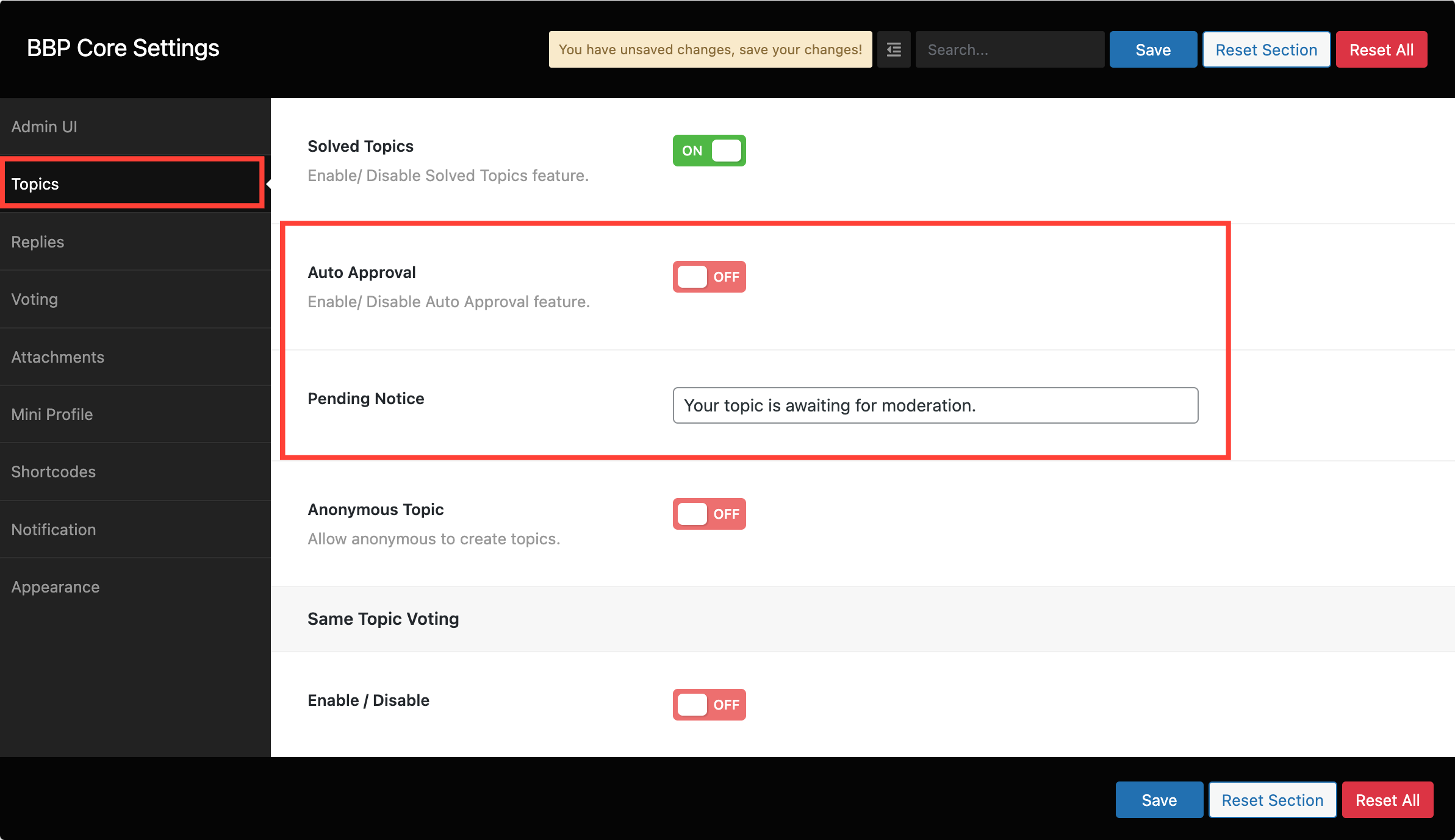 Forumax Admin Approval for Content