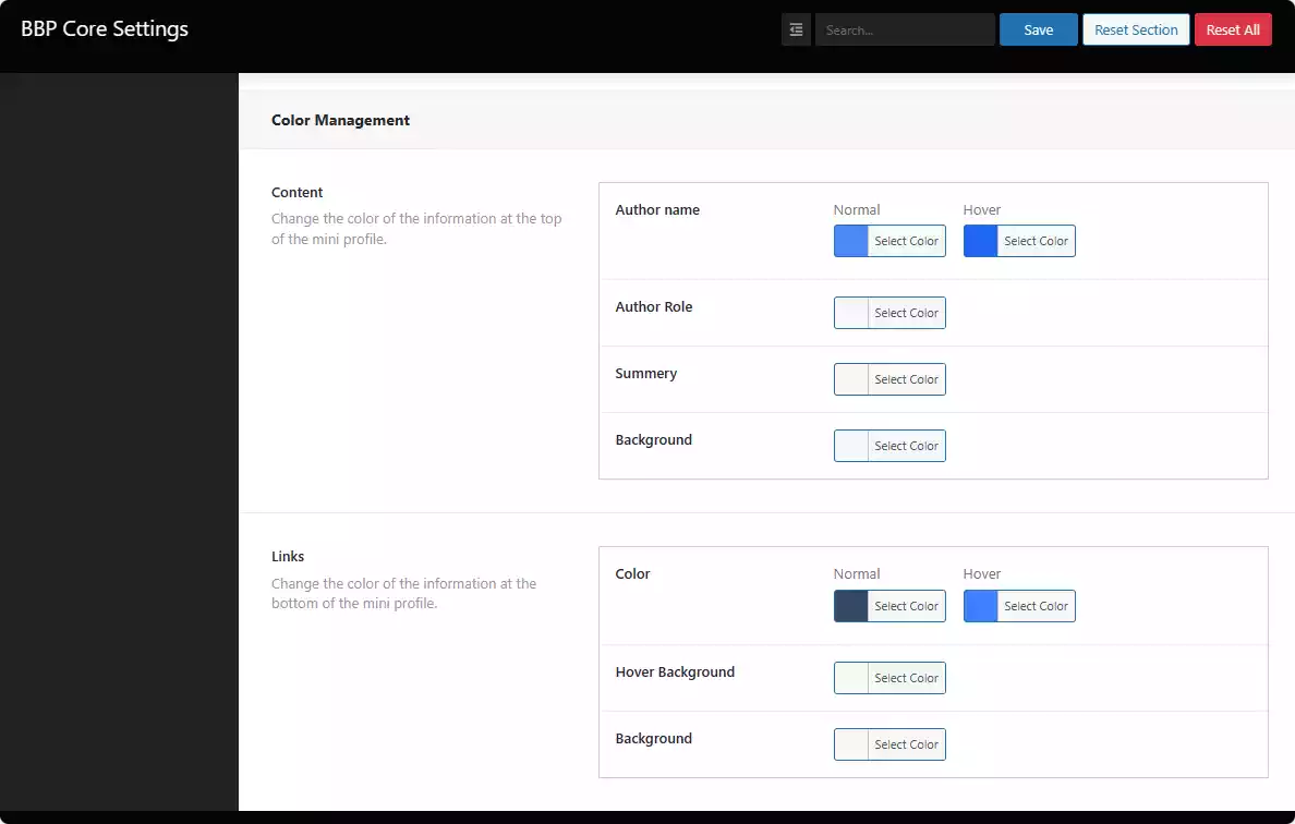 Forumax Mini Profile Color Scheme Customization