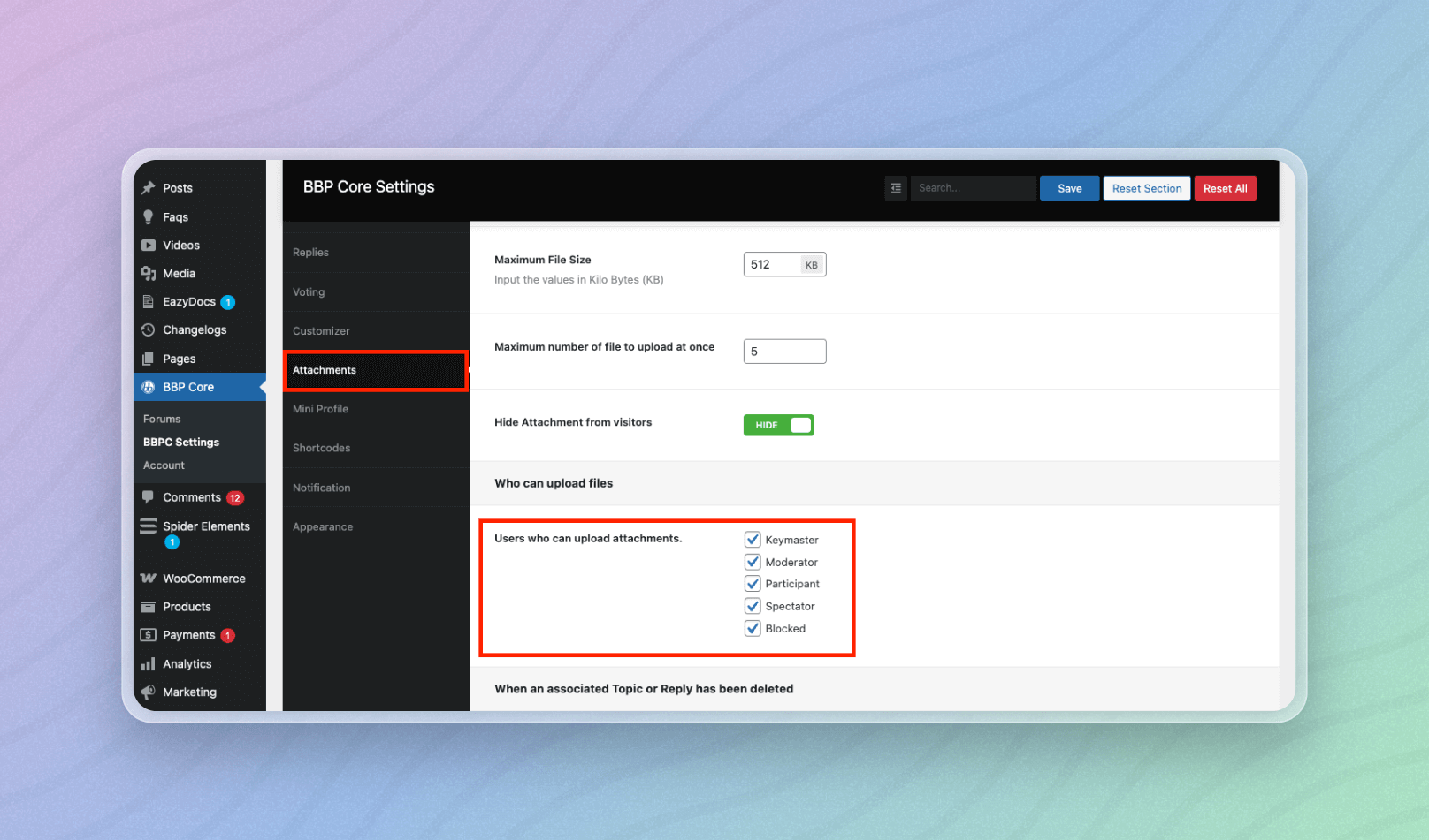 Adding file attachments to forum 