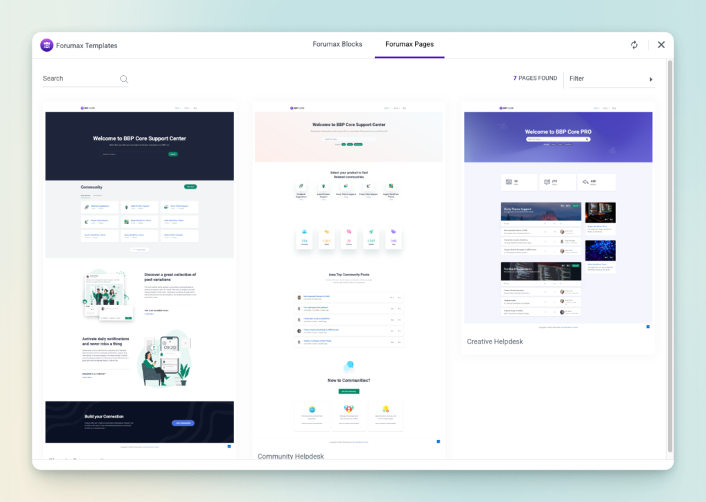 Forumax pre-made templates