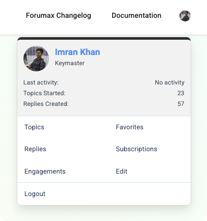 Forumax mini profile feature