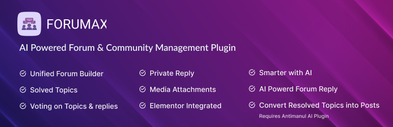 Forumax compact plugin banner from WordPress.org