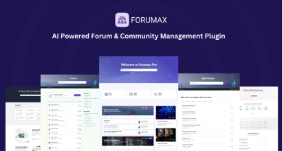 Forumax product cover image for a WordPress forum plugin with voting