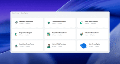 Elementor forum plugin Forumax forum tabs layout showing forums in a grid